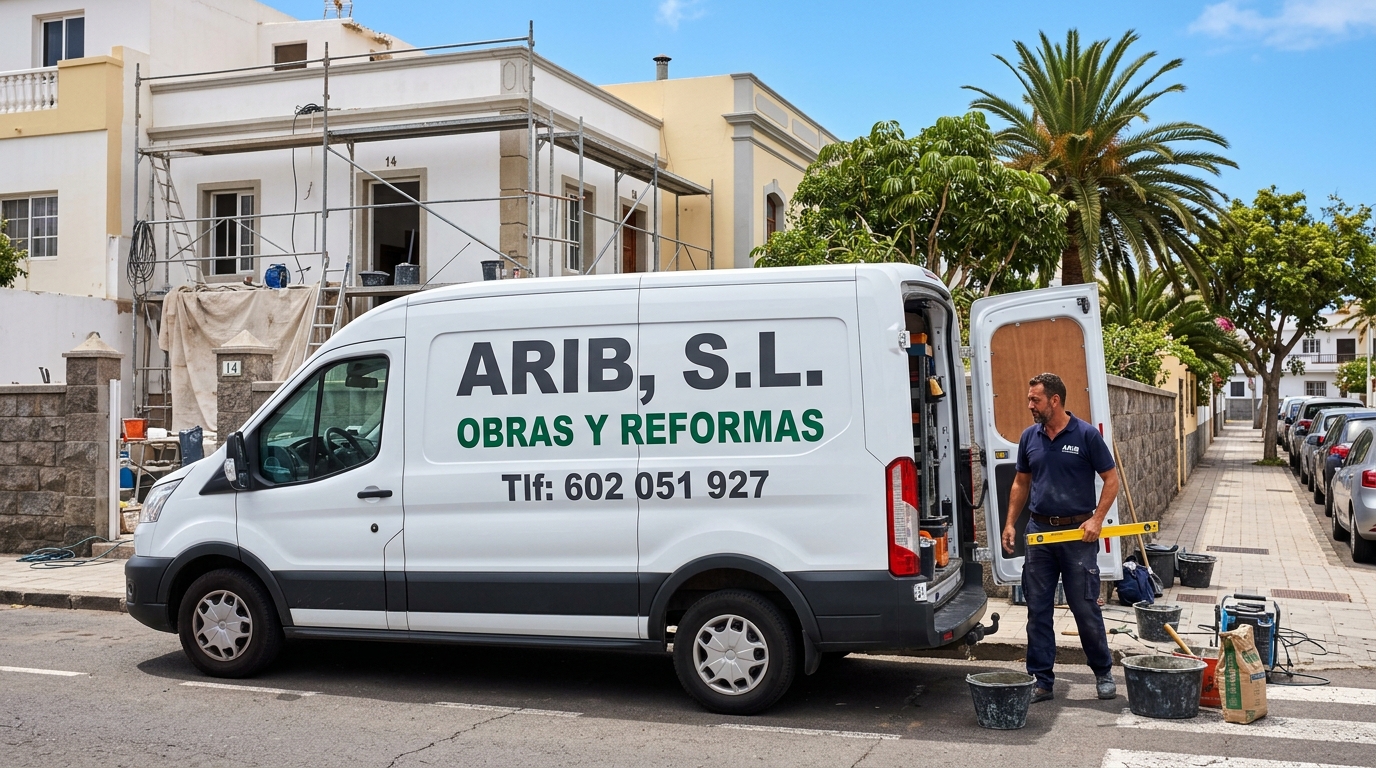 Furgoneta oficial y equipo de obras y reformas ARIB S.L. en Gran Canaria